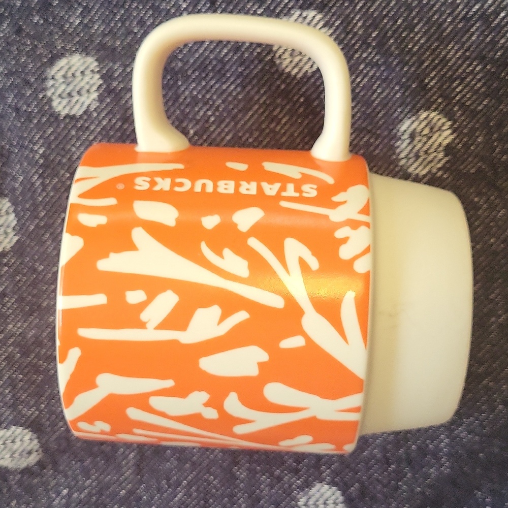 Stackable Orange Floral Print Mug (Starbucks - Spring 2016)